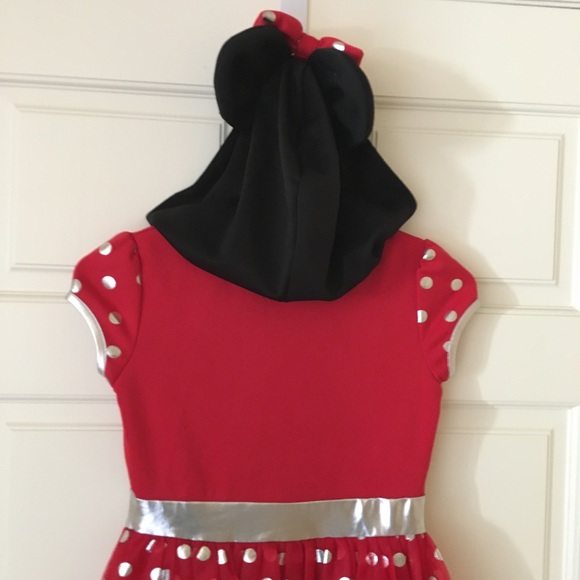 Disney Minnie Mouse (7/8) Halloween Costume or Dress Up Play Red Dress Hooded - Picture 10 of 12